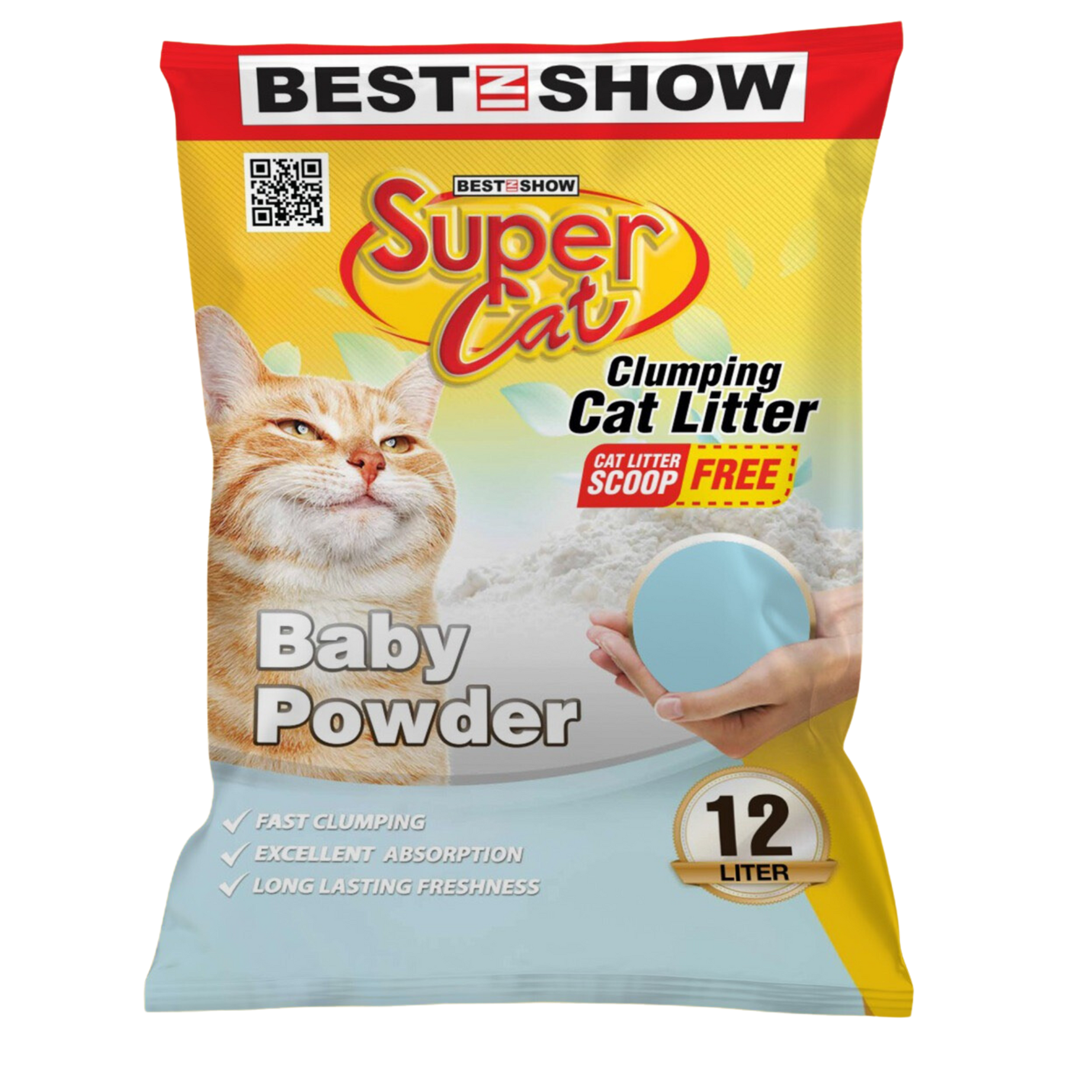 Best In Show Supercat Clumping Cat Litter — 12 L (Baby Powder) - AL BAYTARA