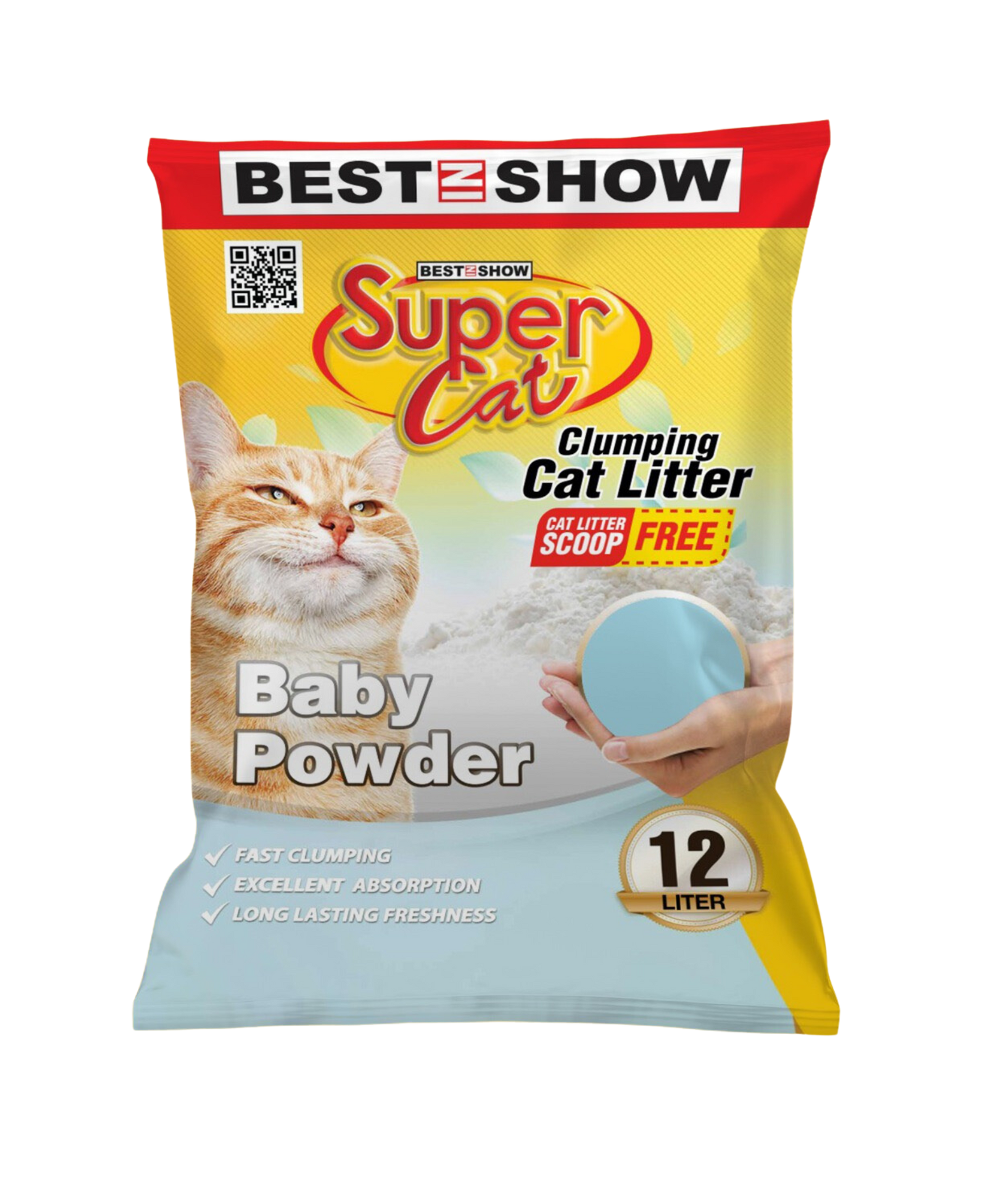 Best In Show Supercat Clumping Cat Litter — 12 L (Baby Powder) - AL BAYTARA