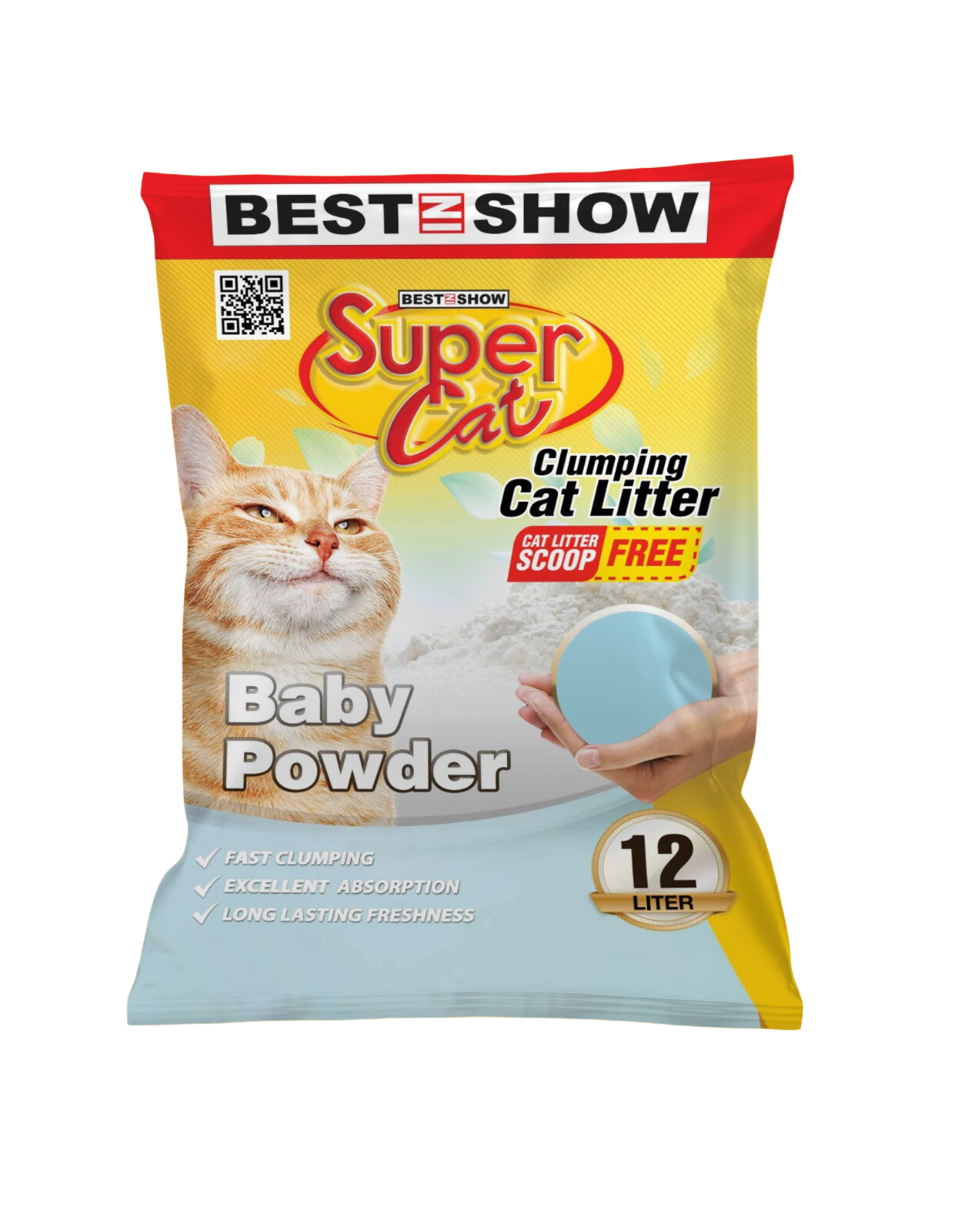 Best In Show Supercat Clumping Cat Litter — 12 L (Baby Powder) - AL BAYTARA