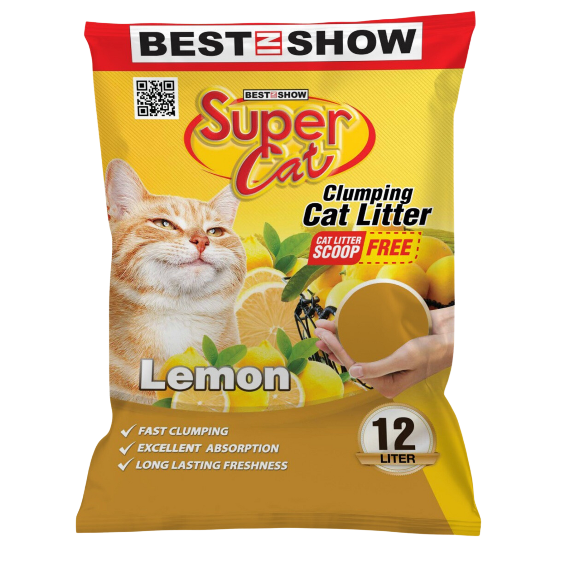 Best In Show Supercat Clumping Cat Litter — 12 L (Lemon) - AL BAYTARA