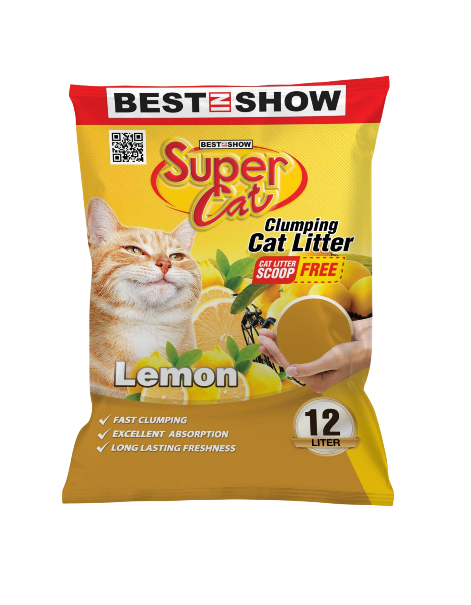 Best In Show Supercat Clumping Cat Litter — 12 L (Lemon) - AL BAYTARA
