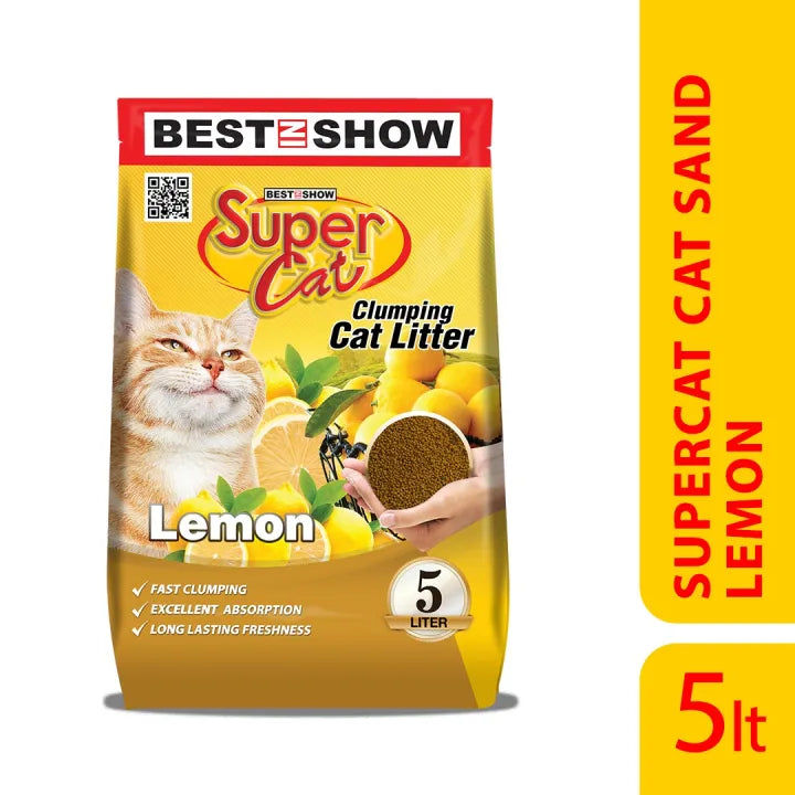 Supercat Clumping Cat Litter — 5 L (Lemon) - AL BAYTARA