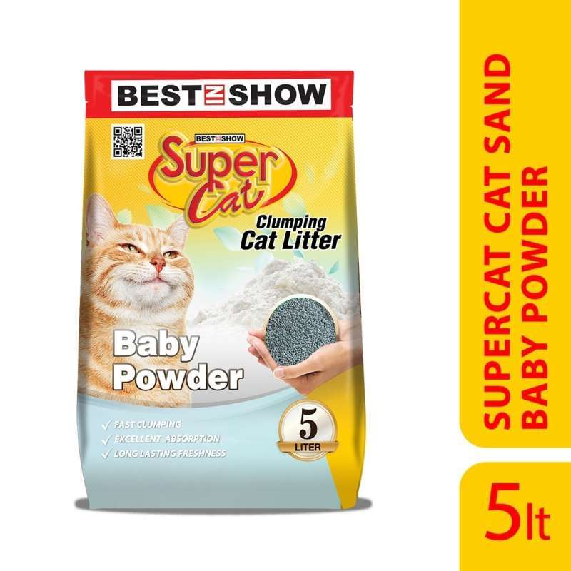 Supercat Clumping Cat Litter — 5 L | Baby Powder Scented & Low Dust